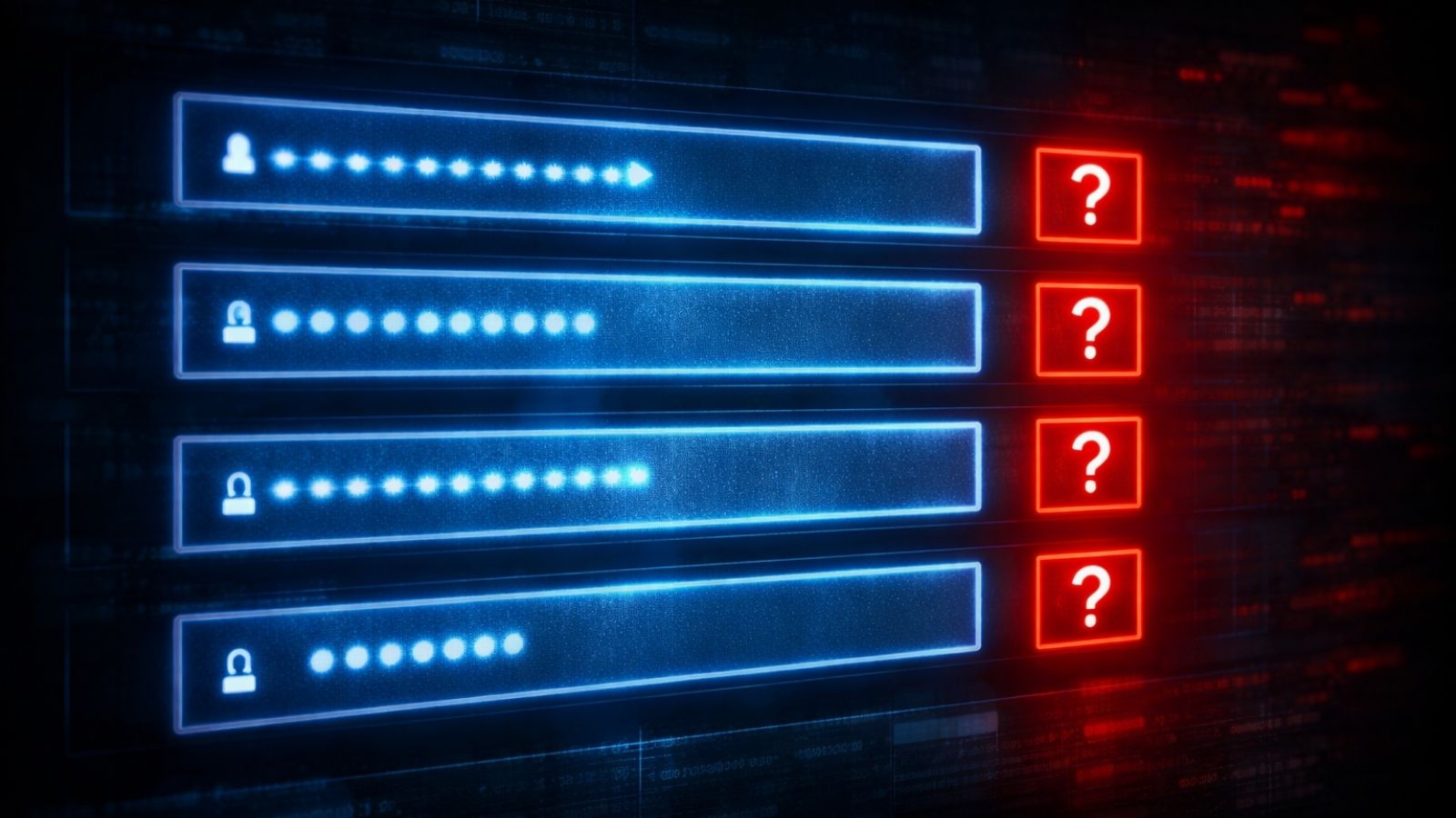 Access Controls - Text Boxes - Check Boxes - Credentials - Questions Mark