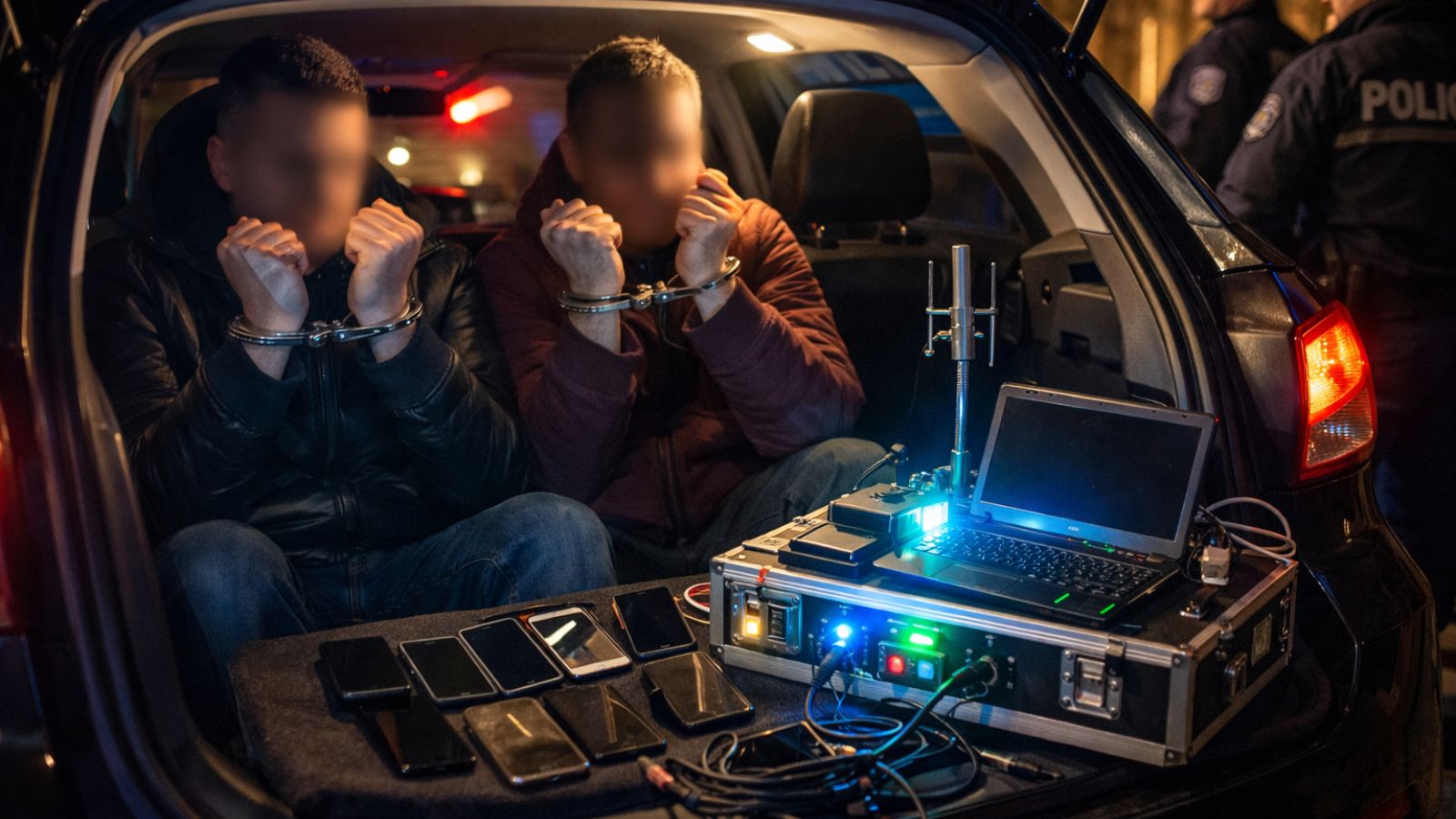 Arrest - Mobile Phone - Handcuffs - Police - Vehicle - Car