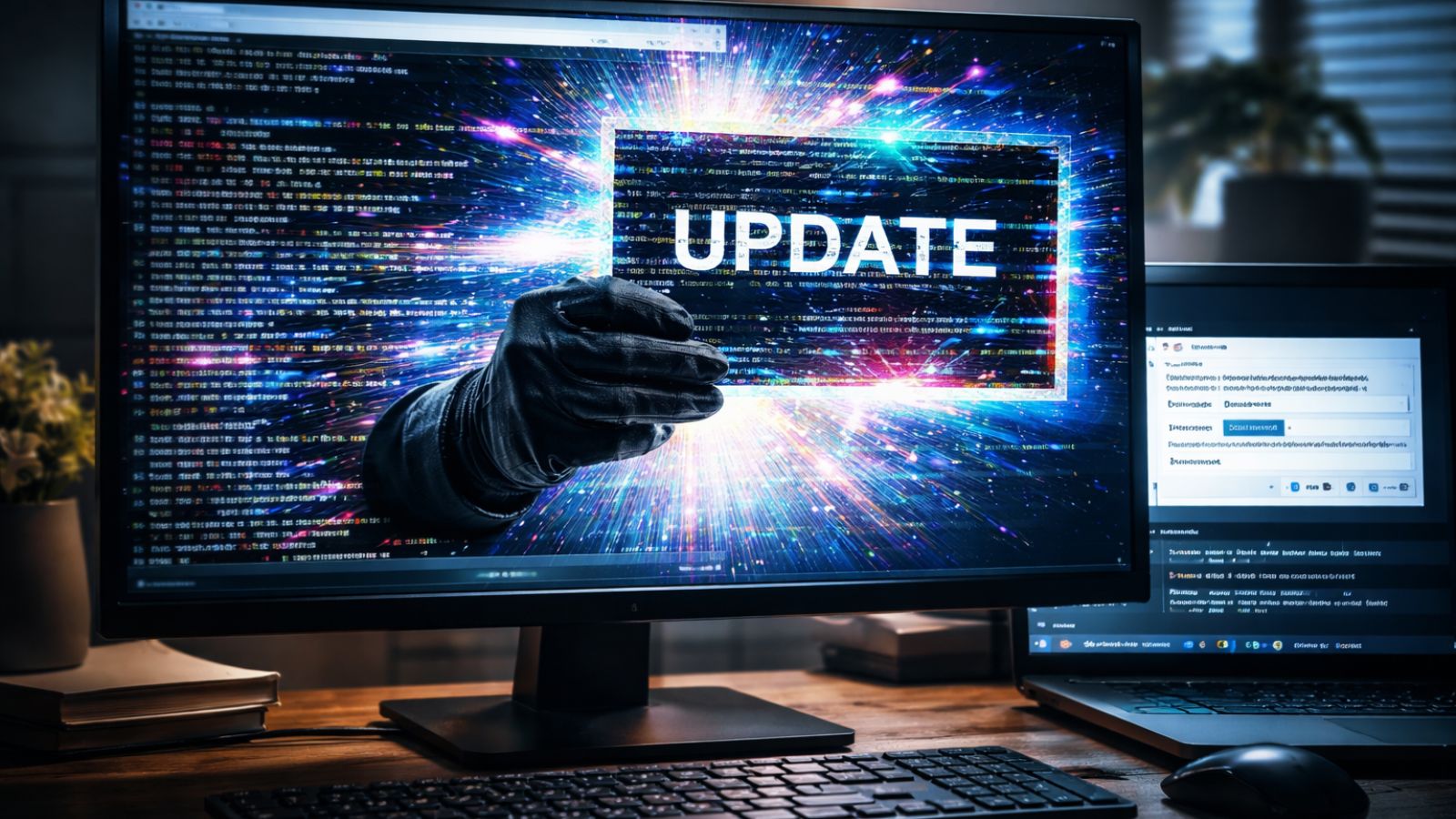 Desktop - Glitch Poster – Gloved hand