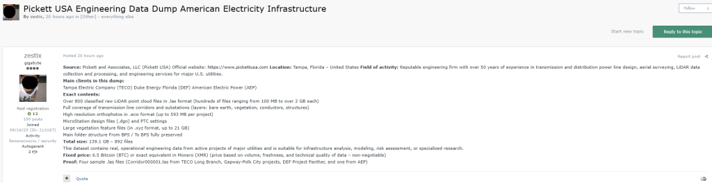 Internal file structures exposed within the Pickett breach