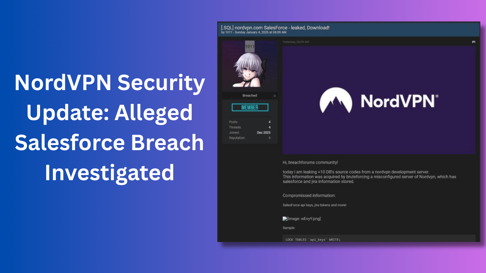 NordVPN Security Update Alleged Salesforce Breach Investigated