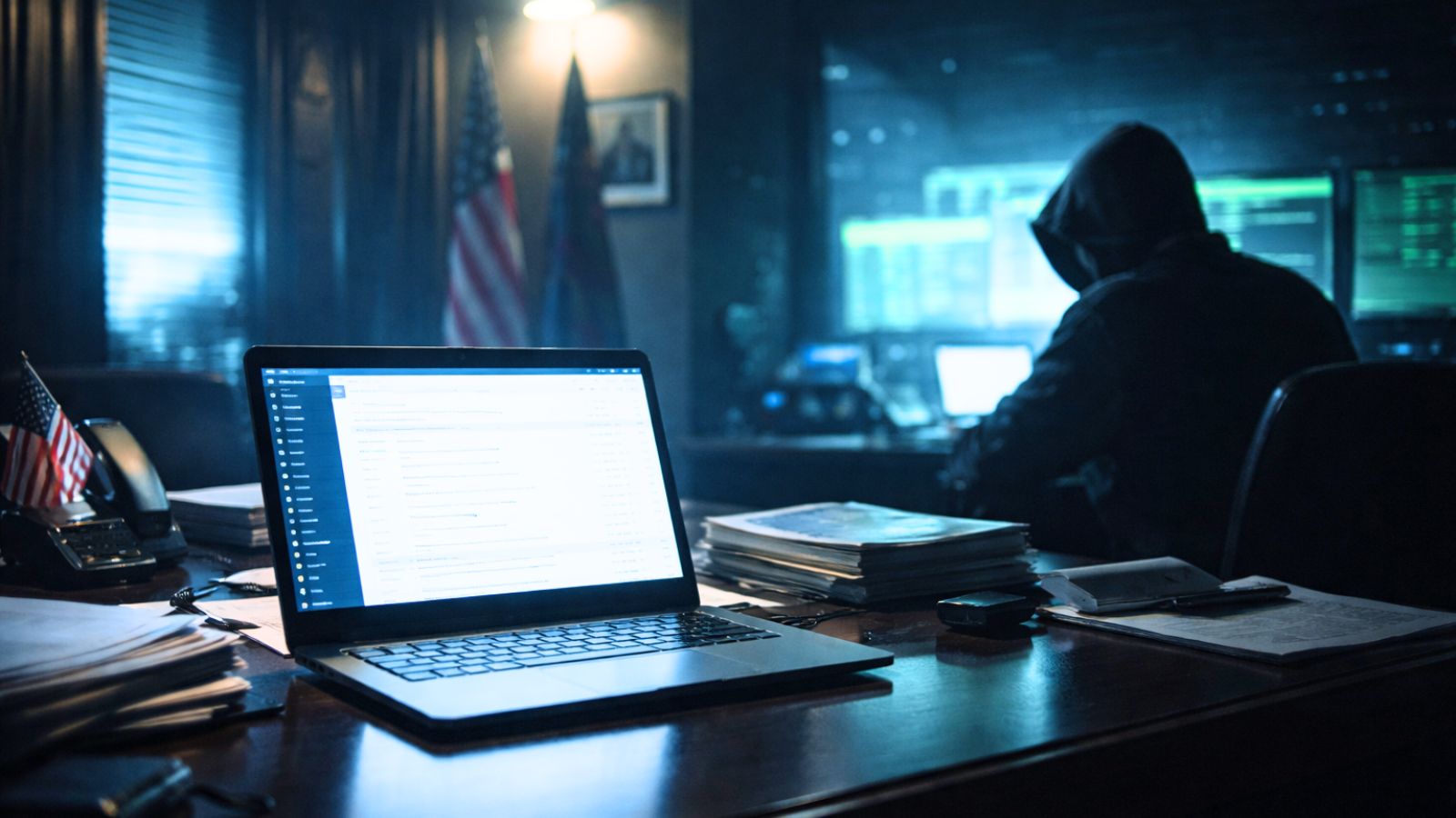 Office - US Flag - Hacker - Email