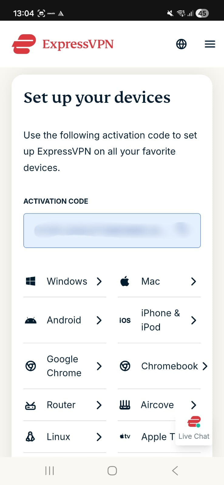 ExpressVPN Android - Different Download Options for Different Devices