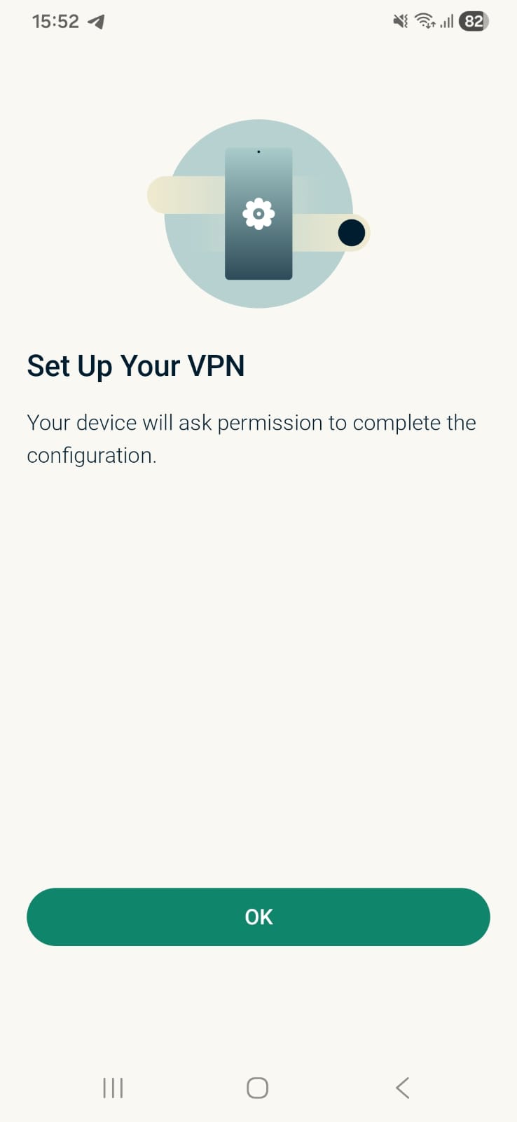 ExpressVPN Android - Set-Up Page Interface