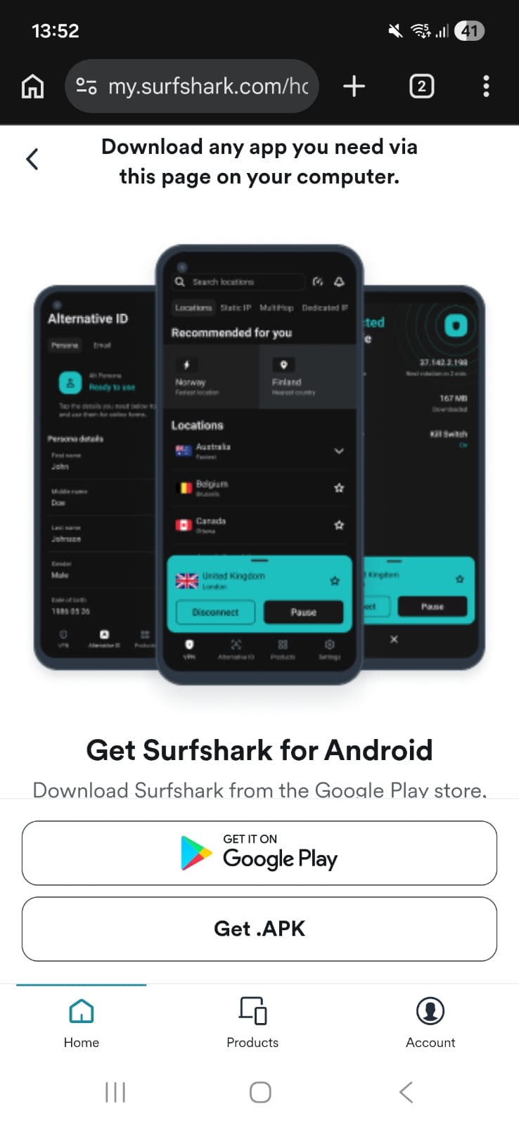 Surfshark VPN Android - Download Android App