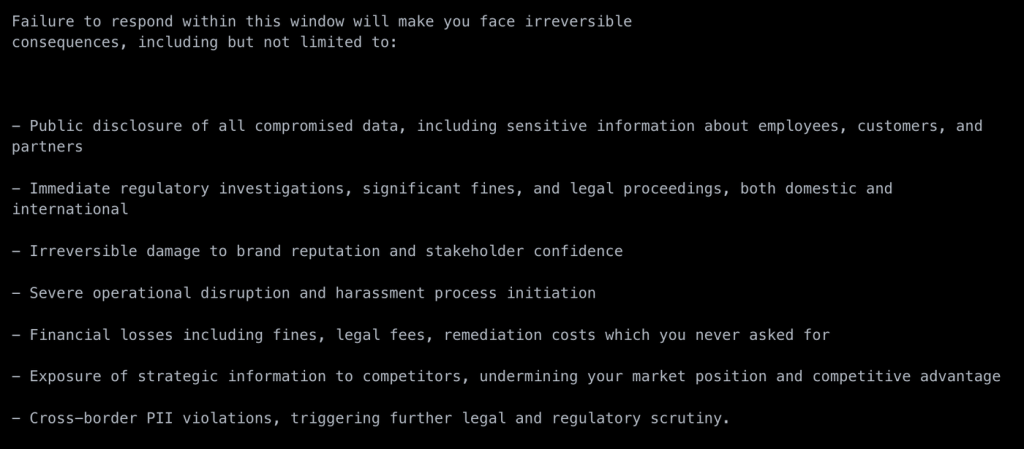 Ransom note extract | Source: Google’s Mandiant