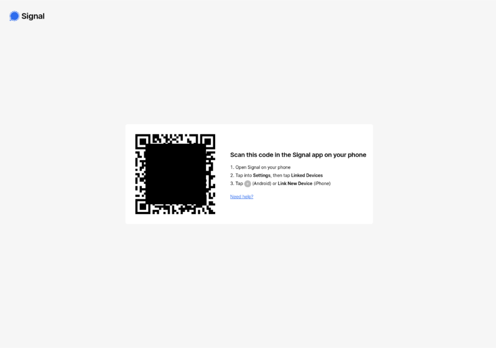 A QR code scam posing as a reliable QR from Signal