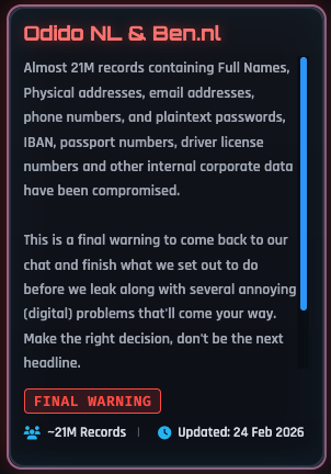 ShinyHunters warning posted on the dark web | Source: Cybernews