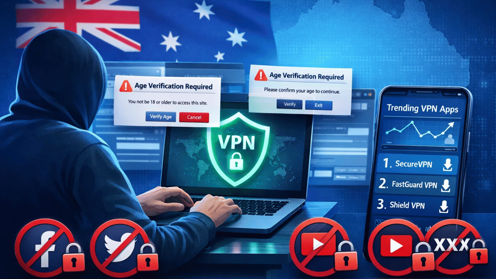 Australia age verification laws drive VPN surge online use