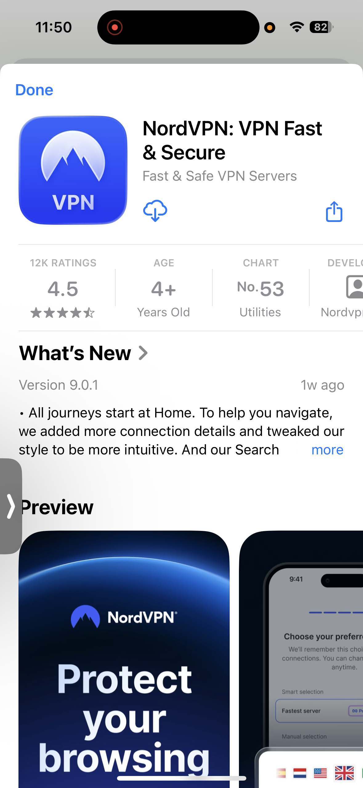 NordVPN iPhone User App Download on Apple Play Store