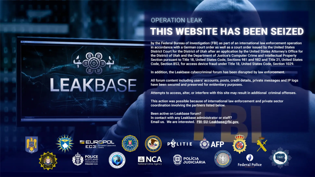 LeakBase splash page | Source: Europol