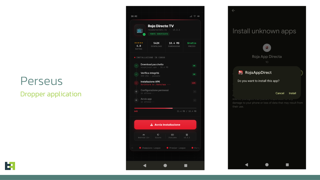 Perseus dropper application | Source: Threat Fabric