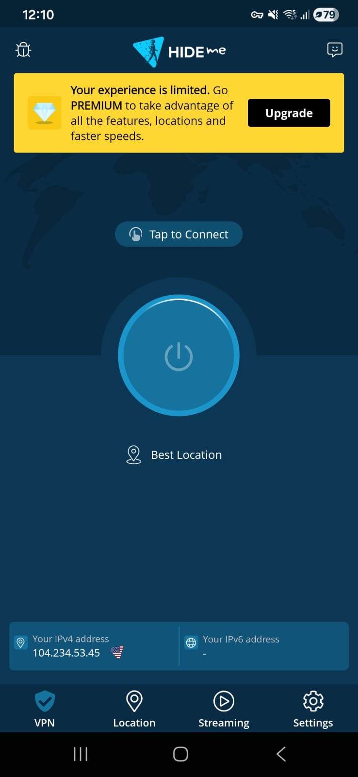 Hide.me VPN network protection settings with options for Kill Switch, blocking non‑VPN traffic, and allowing local devices