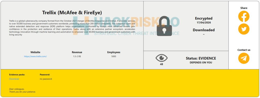 Threat actor claims Trellix data breach | Source: HackManac on X