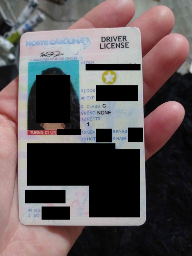 Redacted example of exposed driver’s license from North Carolina | Source: UpGuard
