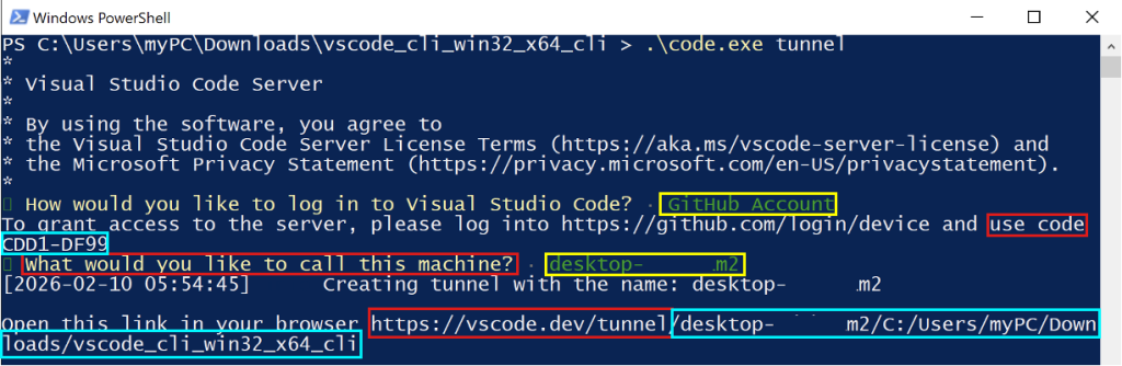 Creating a tunnel using VSCode CLI | Source: Kaspersky