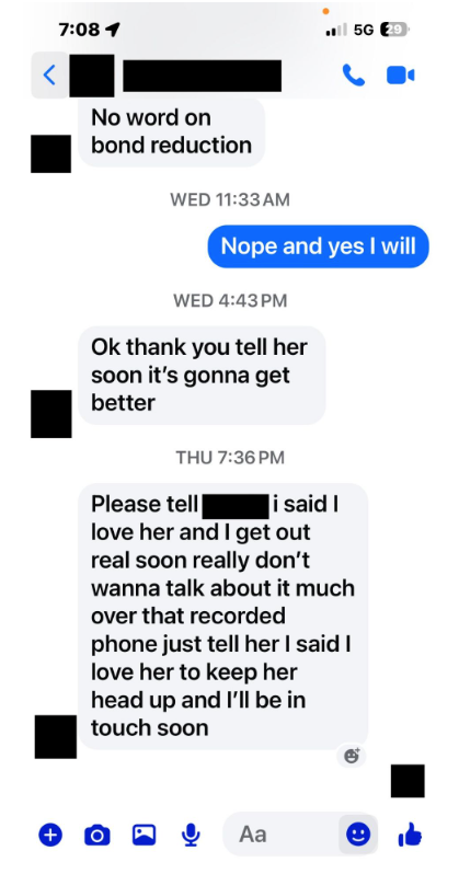Redacted example of screenshotted text message discussion | Source: UpGuard