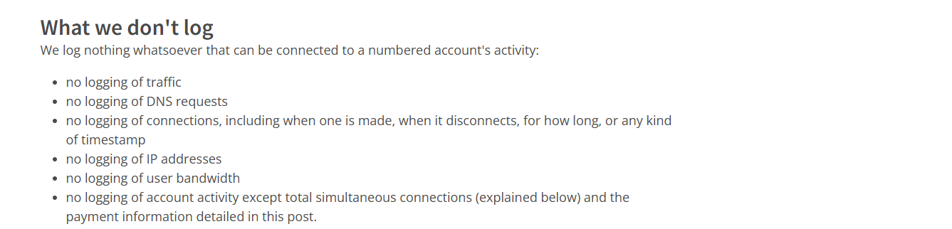 Mullvad VPN logging policy dated 27 June 2026, affirming strict no-logs stance and transparency measures.