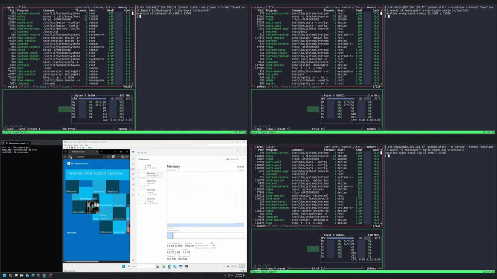 Clockwise from top-left: Apache httpd, Envoy, nginx, Microsoft IIS | Source: Calif