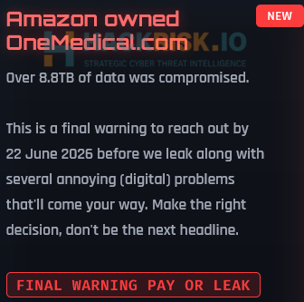 ShinyHunters claims a One Medical data breach | Source: HackManac on X