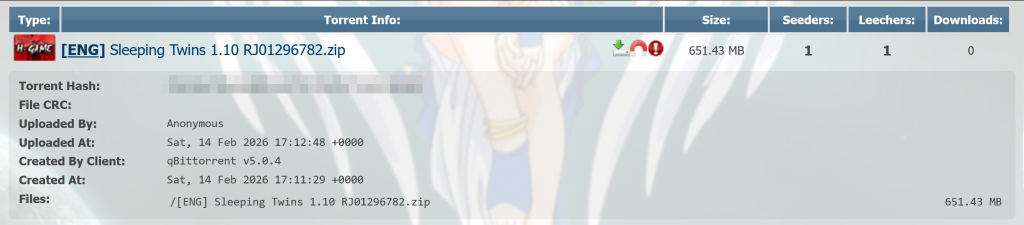 Malicious game torrent in AniRena | Source: Kaspersky