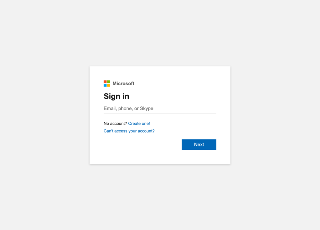 The O-UNC-066 Microsoft sign-in page, regenerated using code extracted from the phishing kit | Source: Okta