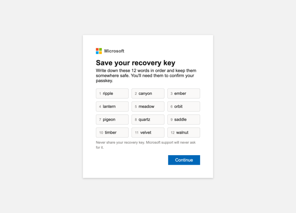 The optional O-UNC-066 passkey page, using code extracted from the phishing kit | Source: Okta
